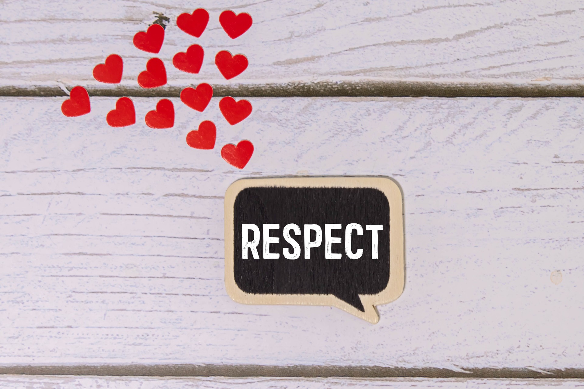 Respect text on notepad, concept background